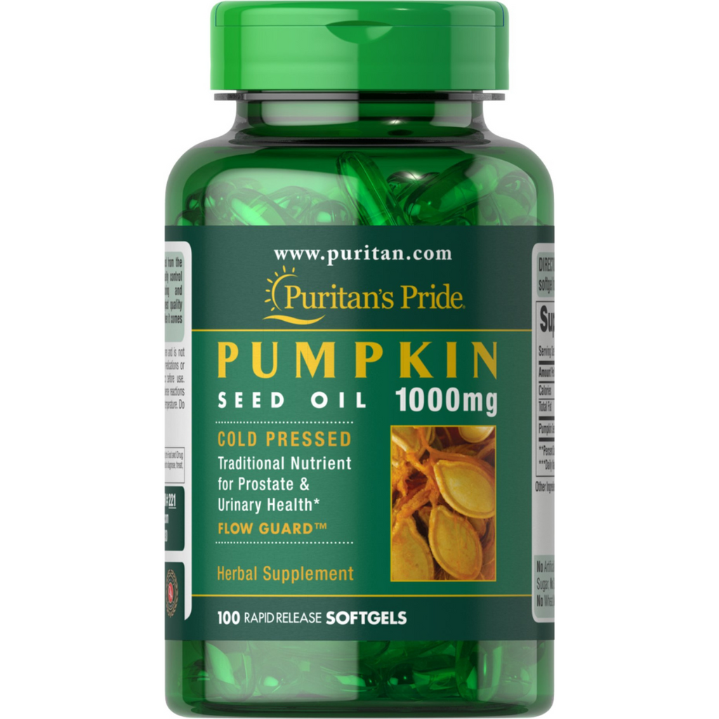 زيت بذور اليقطين 1000 ملجم 100 حبة Puritan's Pride Pumpkin Seed Oil (Best Before 01-11-2026)