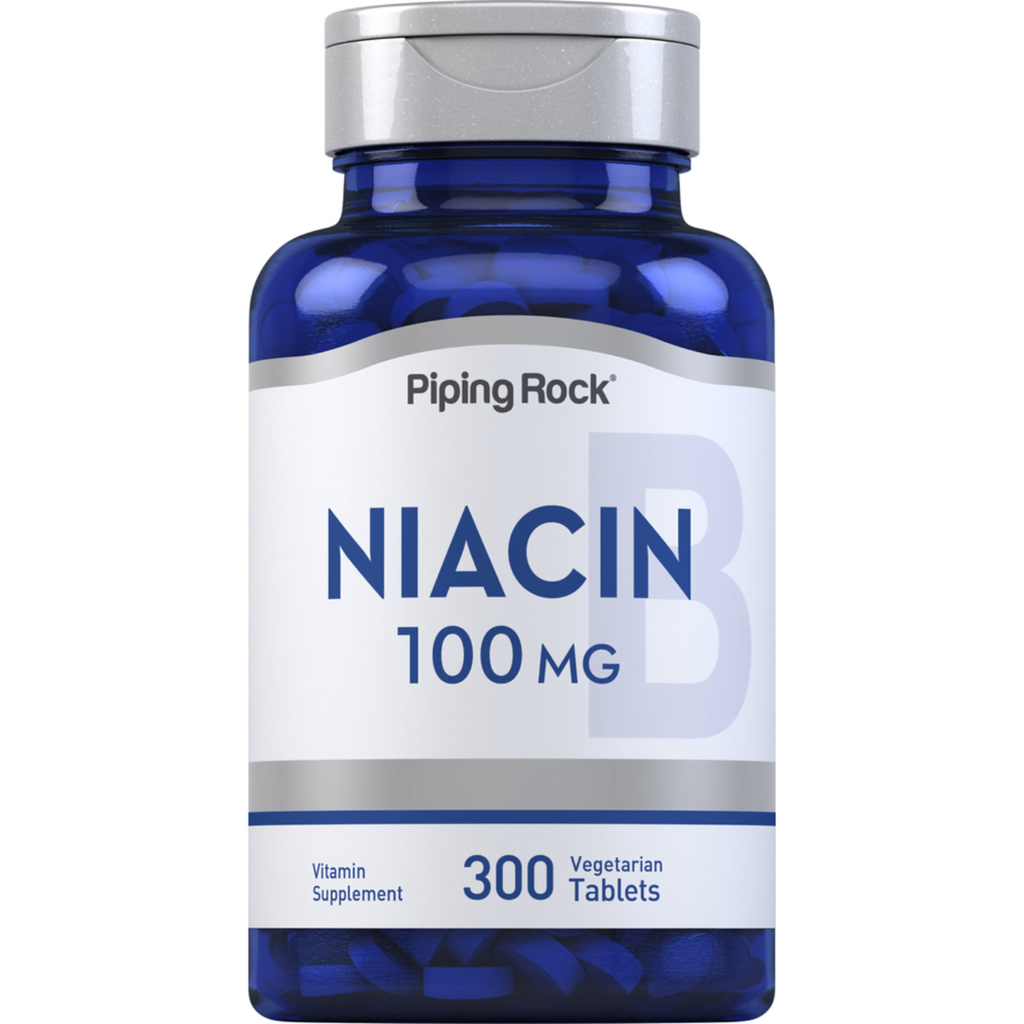 فيتامين ب 3 نياسين 100 ملجم 300 قرص PipingRock Niacin (Non-GMO) (Best Before 01-07-2026)