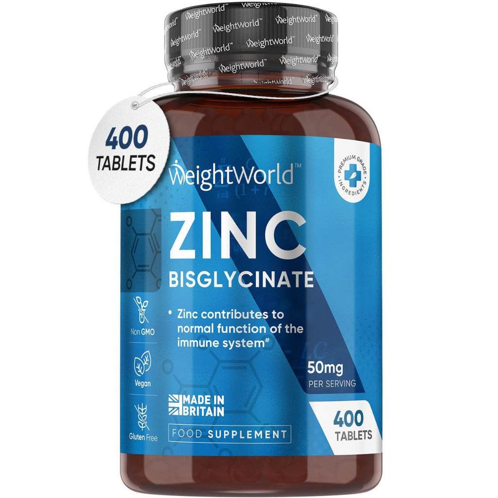 زنك باي جلايسينيت كليتد عالي الامتصاص 25 ملجم 400 قرص WeightWorld Zinc Bisglycinate Chelated High Absorption (Best Before 01-10-2025)