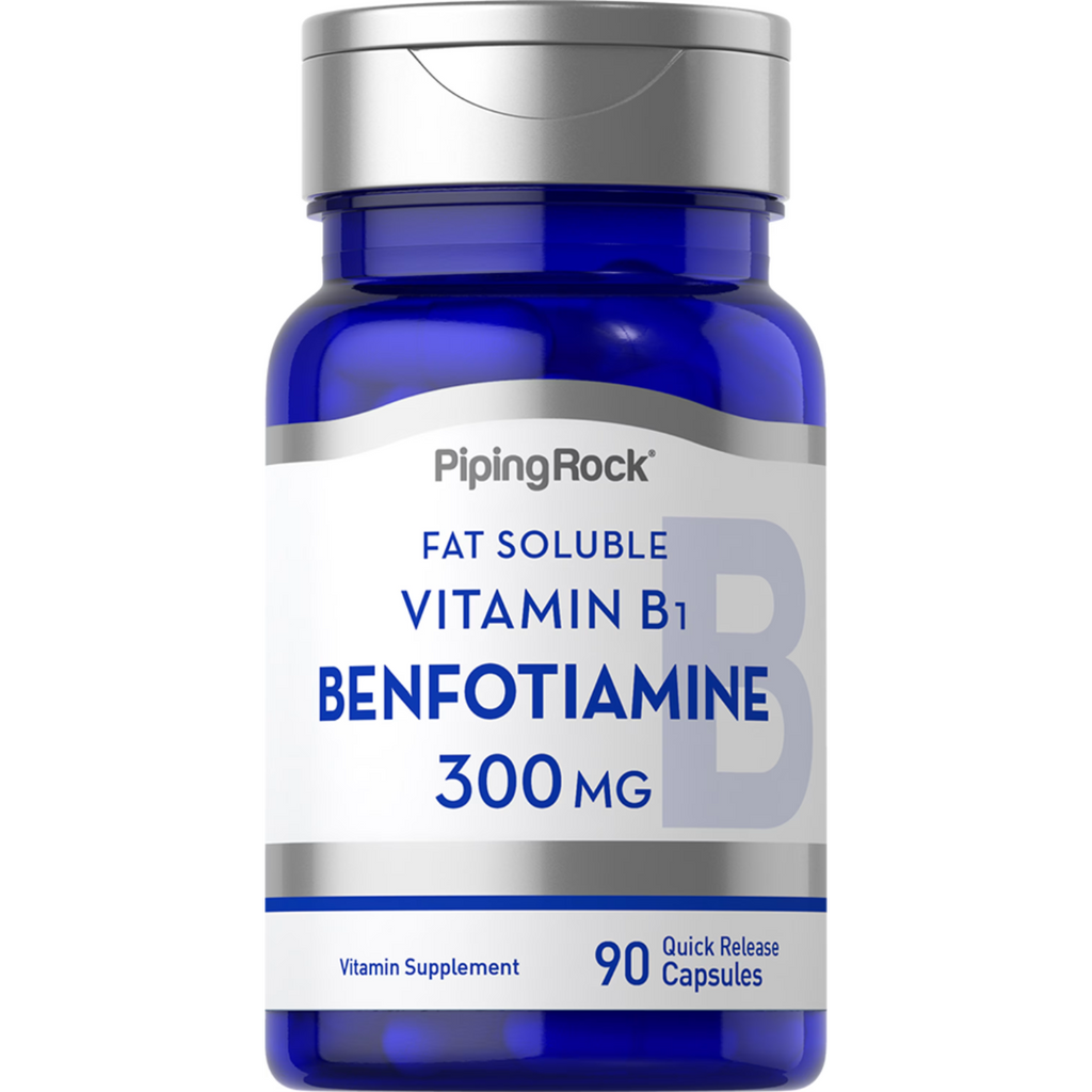 بنفوتيامين 300 ملجم 90 كبسولة PipingRock Benfotiamine (Fat Soluble Vitamin B-1) (Best Before 01-04-2027)