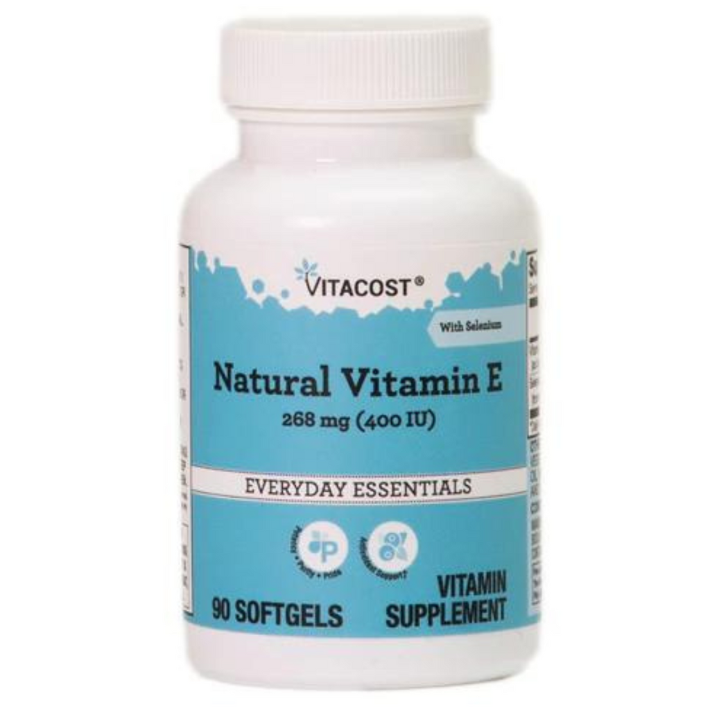 فيتامين إي طبيعي 400 وحدة 90 حبة Vitacost Natural Vitamin E (Best Before 01-09-2024)
