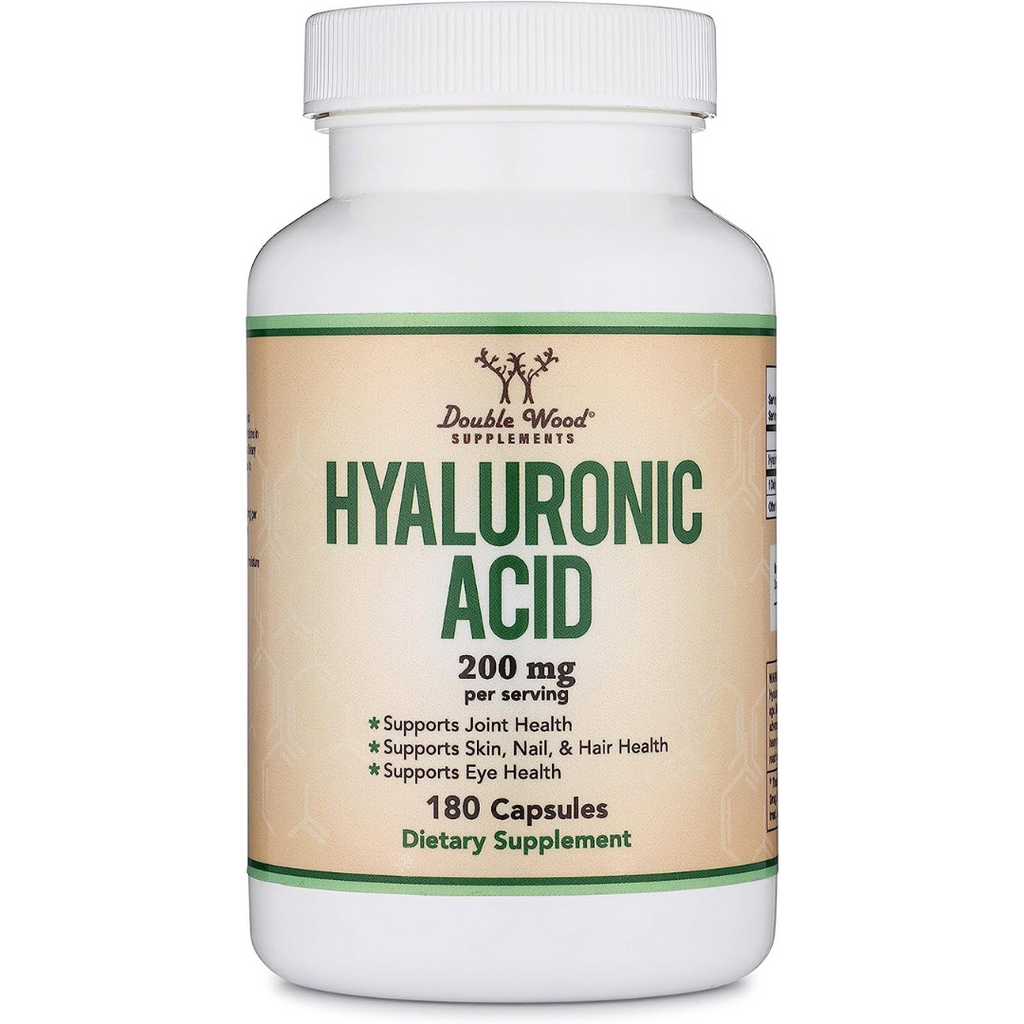 حمض الهيالورونيك 100 ملجم 180 كبسولة Double Wood Supplements Hyaluronic Acid (Best Before 01-09-2024)