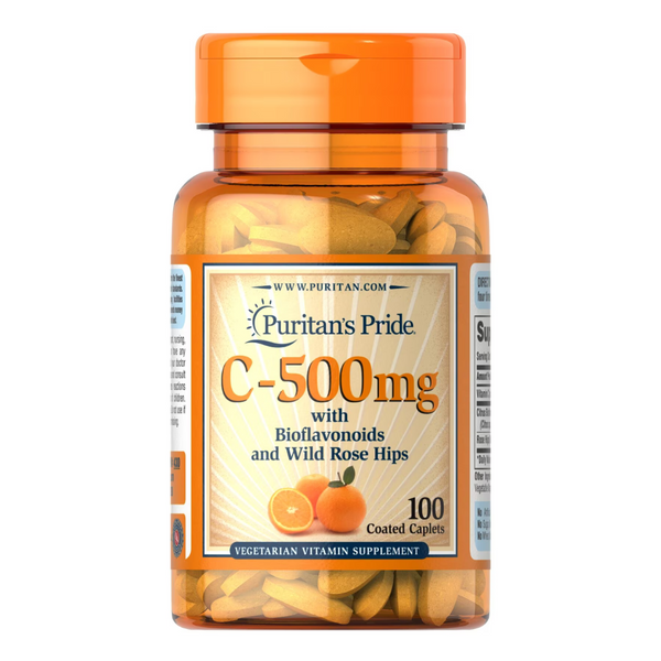فيتامين سي 500 ملجم مع بيوفلافونويد وثمر الورد 100 قرص Puritan's Pride Vitamin C-500 with Bioflavonoids & Rose Hips (Best Before 01-07-2026)
