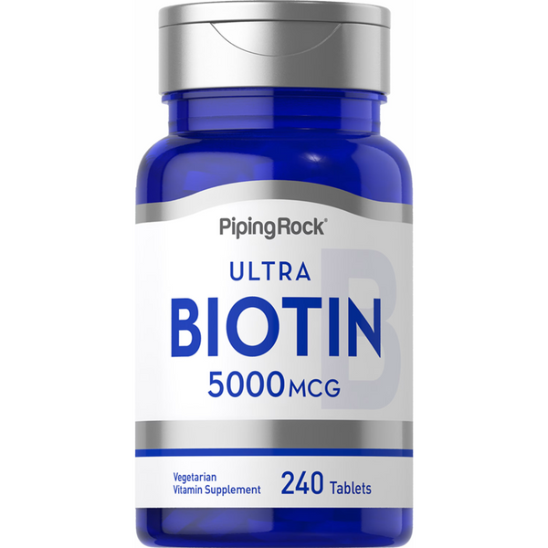 بيوتين (فيتامين ب7) 5000 مكجم 240 قرص Pipingrock Biotin (Vitamin B7) (Best Before 01-12-2025)