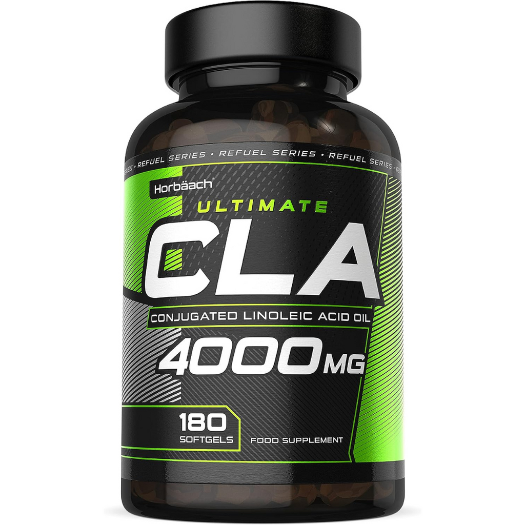Horbäach CLA 1000mg Conjugated Linoleic Acid Oil from Safflower 180 Softgel Capsules (Best Before 01-12-2024)