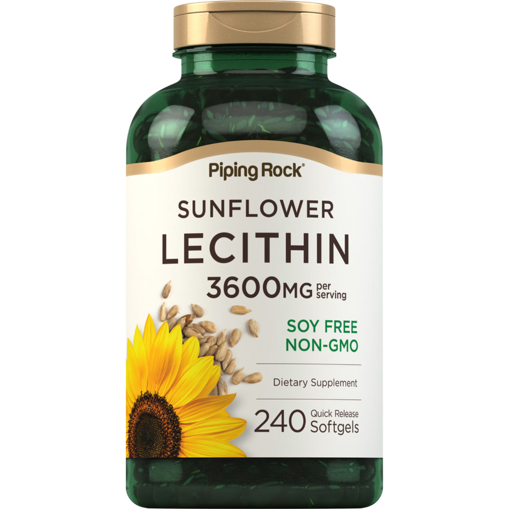 ليسيثين دوار الشمس 1200 ملجم 240 حبة جيلاتينية PipingRock Sunflower Lecithin NON-GMO (Best Before 01-10-2026)