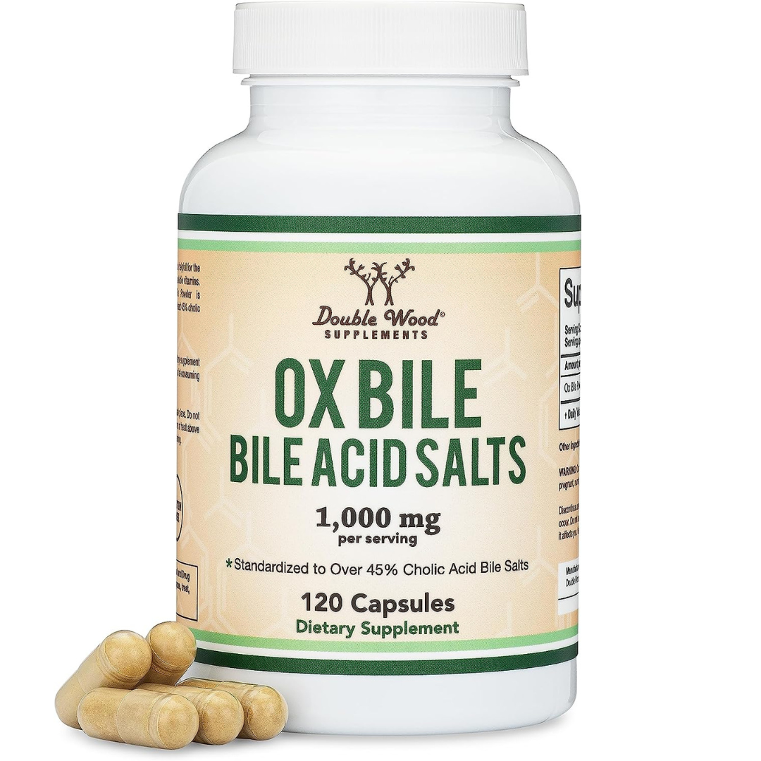 املاح المرارة بالقوة المضاعفة 500 ملغم 120 كبسولة Double Wood, Ox Bile Acid Bile Salts (Best Before 01-04-2027)