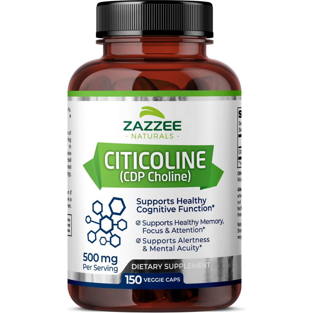 سيتي كولين ( اسيتايل كاولين ) 250 ملجم 150 كبسولة Zazzee Extra Strength Citicoline CDP Choline (Best Before 01-02-2026)