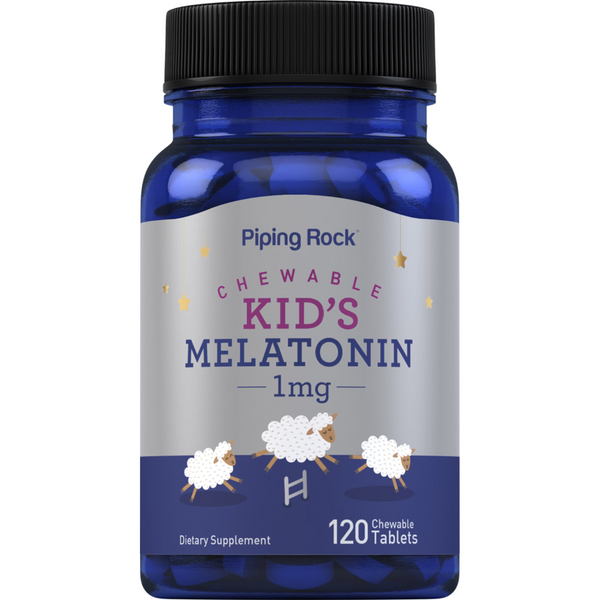 ميلاتونين للاطفال 1 ملجم 120 حبة مضغ PipingRock Chewable Kid's Melatonin Non-GMO (Best Before 01-07-2027)