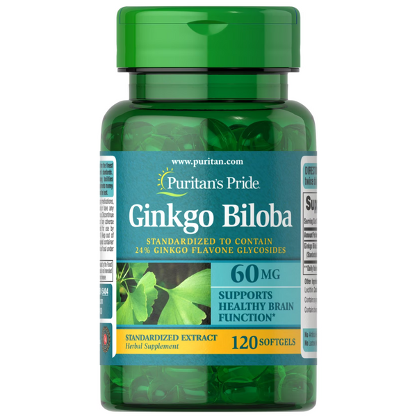 خلاصة الجنكة ( جنكو بيلوبا ) 60 ملجم 120 حبة Puritan's Pride Ginkgo Biloba Standardized Extract (Best Before 01-04-2028)