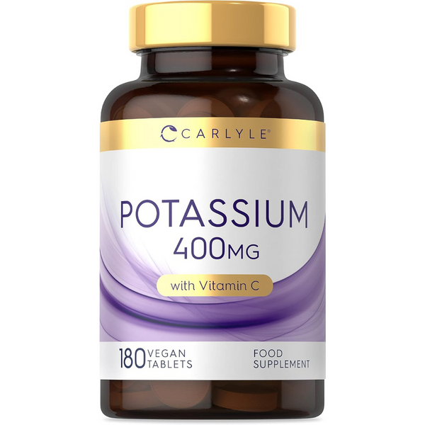 بوتاسيوم بالقوة المضاعفة 200 ملجم + فيتامين سي 50 ملجم 180 قرص Carlyle Potassium with Vitamin C (Best Before 01-05-2025)