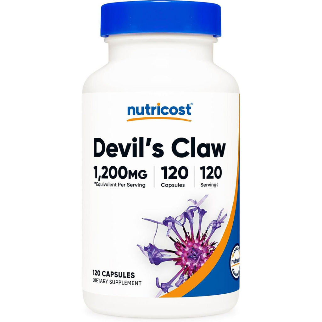 مستخلص نبات مخلب الشيطان يعادل 1200 ملجم 120 كبسولة Nutricost Devils Claw Non-GMO (Best Before 01-04-2026)