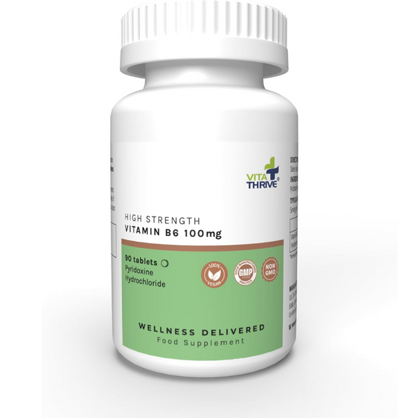 فيتامين ب6 100 ملجم 90 قرص VitaThrive® High Strength Vitamin B6 (Pyridoxine Hydrochloride) (Best Before 01-12-2025)