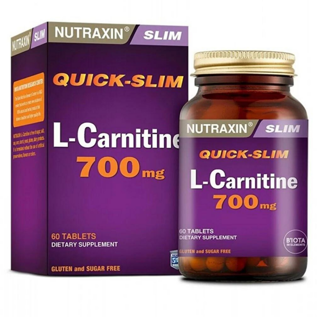 ل كارنتين 700 ملجم 60 قرص (منتج تركي) Nutraxin Quick Slim L-Carnitine (Best Before 01-08-2026)