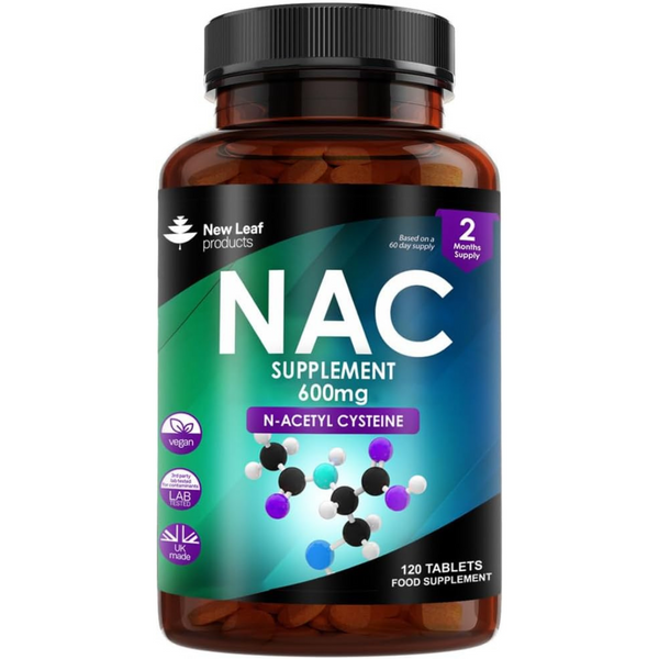 ن اسيتيل سيستين 300 ملغم 120 قرص New Leaf NAC N-Acetyl-Cysteine (Best Before 01-07-2026)