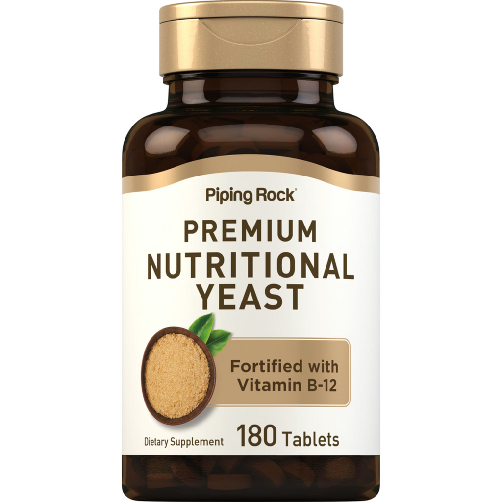 الخميرة الغذائية 500 ملغم 180 قرص PipingRock Nutritional Yeast (Non-GMO) (Best Before 01-10-2026)