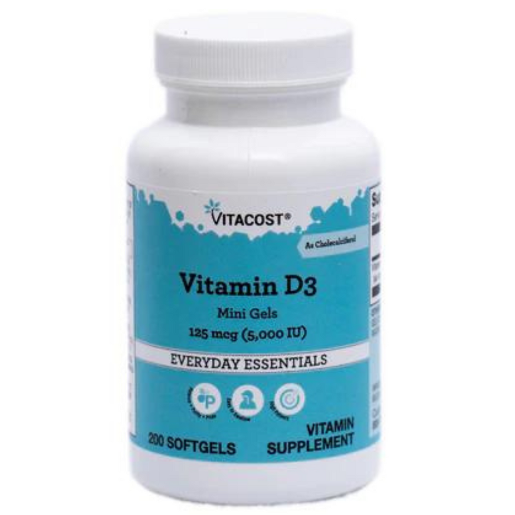 فيتامين د3 5000 وحدة 200 حبة Vitacost Vitamin D3 Mini Gels (Best Before 01-04-2025)