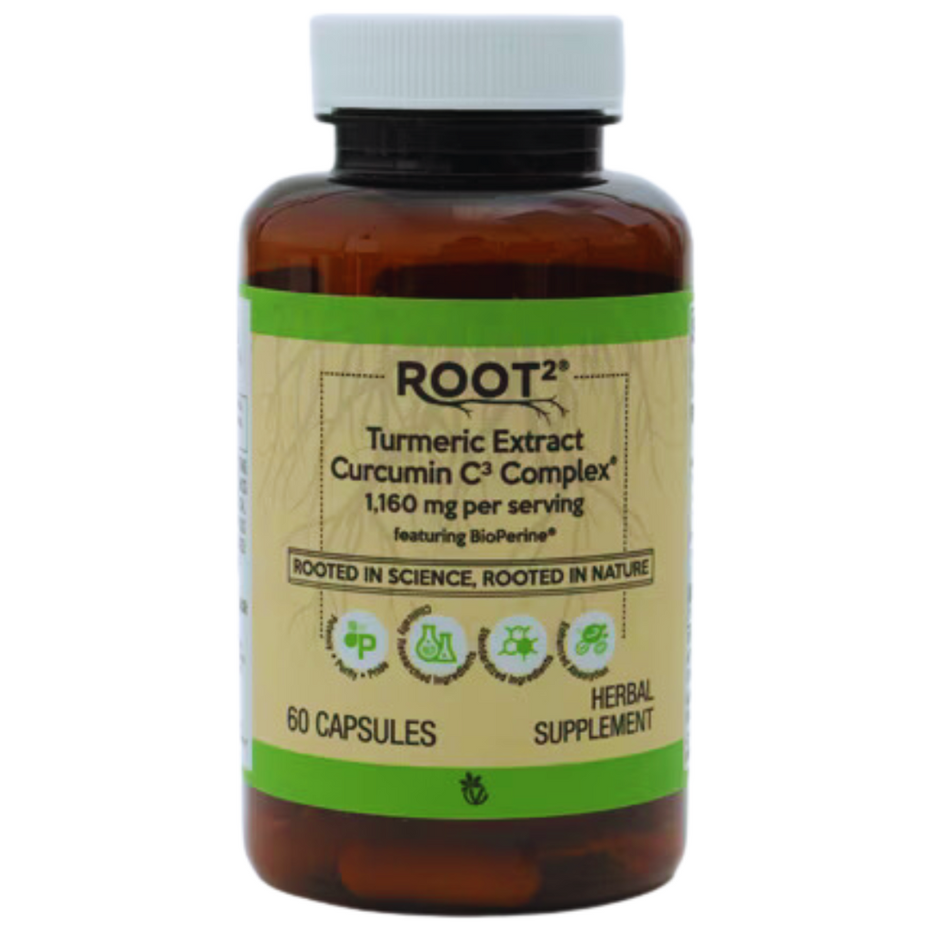 كركمين الأفضل 95% 580 ملغم مع خلاصة الفلفل الاسود 60 كبسولة Vitacost ROOT2 Turmeric Extract Curcumin C3 Complex 95% Featuring BioPerine (Best Before 01-11-2025)