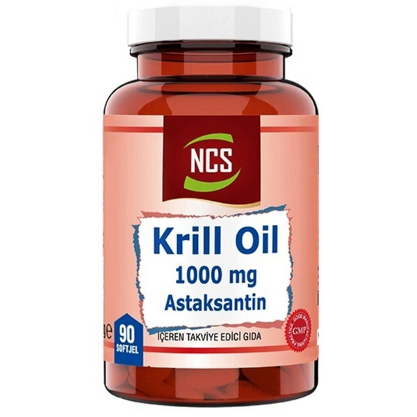 زيت كريل 500 ملجم مع بالأستازانتين 1000 ميكرو 90 كبسولة (منتج تركي) Ncs Krill Oil and Astaxanthin (Best Before 01-01-2027)