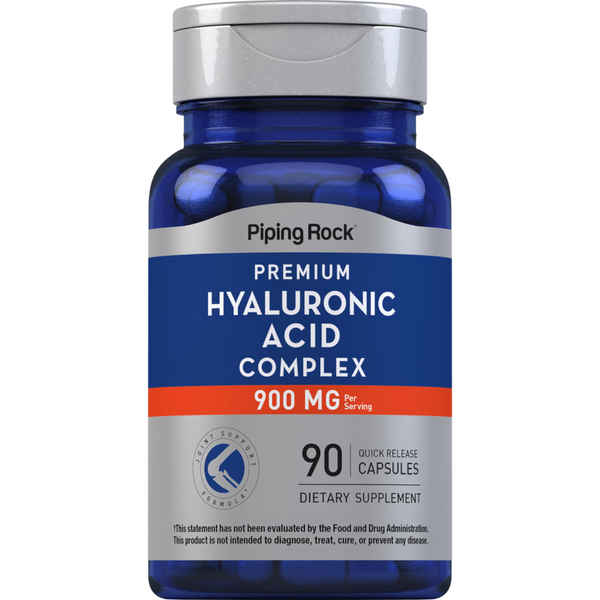 حمض الهيالورونيك كومبلكس للمفاصل مع ميثيل سلفونيل ميثان وكولاجين 90 كبسولة PipingRock Hyaluronic Acid Complex (Best Before 01-08-2027)