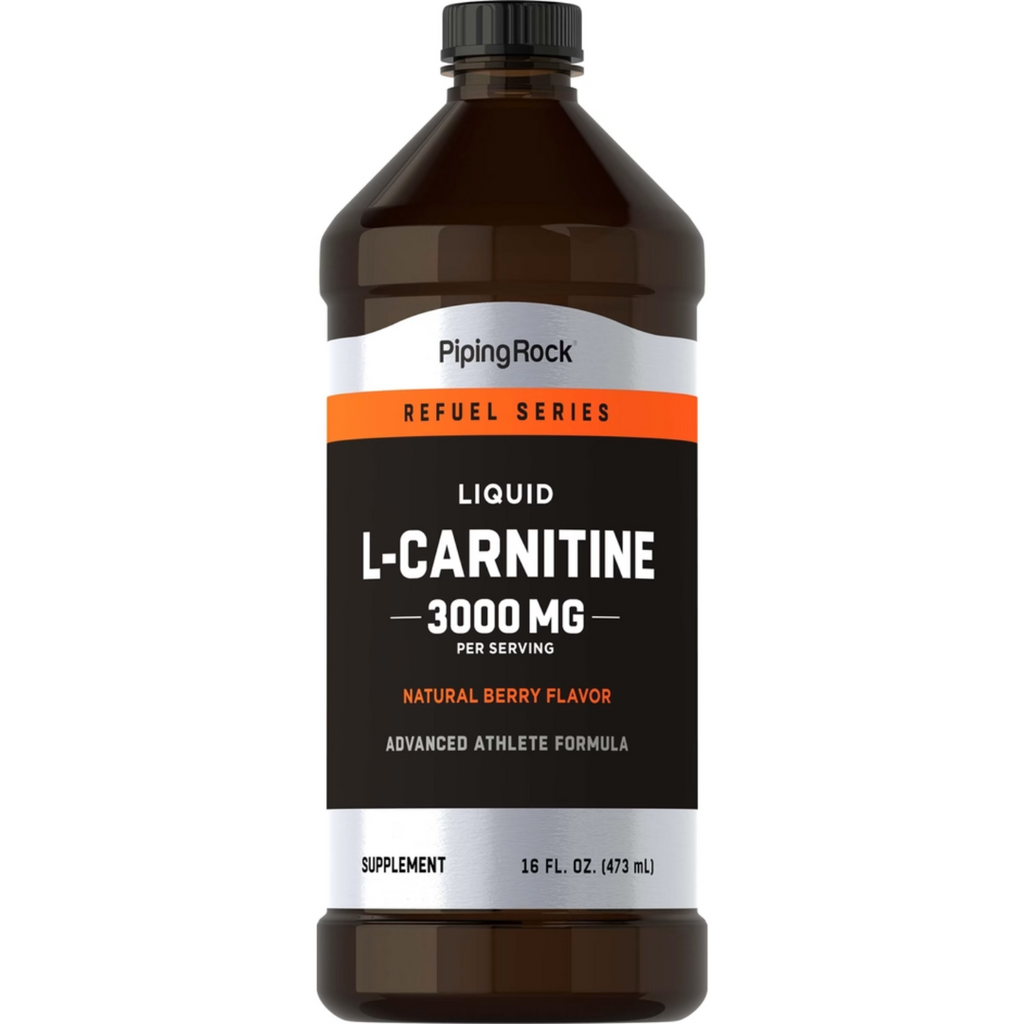 ل كارنتين سائل بالقوة المضاعفة 3000 ملجم لكل ملعقة 473 مل Pipingrock Liquid L-Carnitine (Natural Berry) NON-GMO (Best Before 01-08-2024)