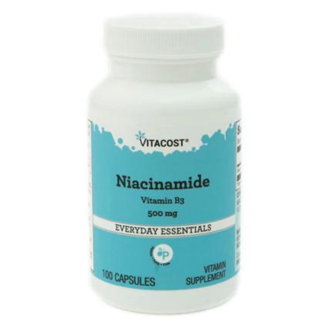 نياسين فيتامين ب3 بدون فلش 500 ملجم 100 كبسولة Vitacost Niacinamide Vitamin B3 (Best Before 01-01-2026)