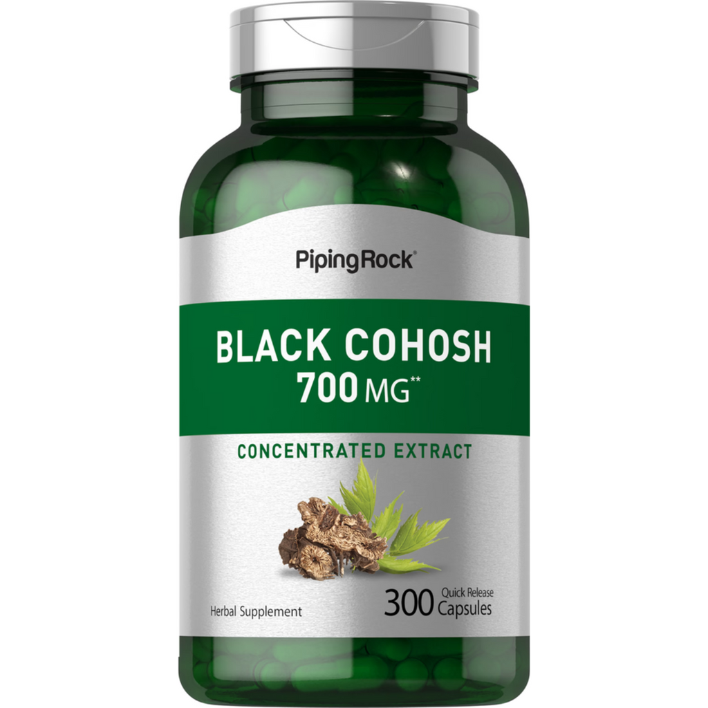 خلاصة كوهوش أسود تعادل 700 ملجم 300 كبسولة Pipingrock Black Cohosh Non-GMO (Best Before 01-07-2025)