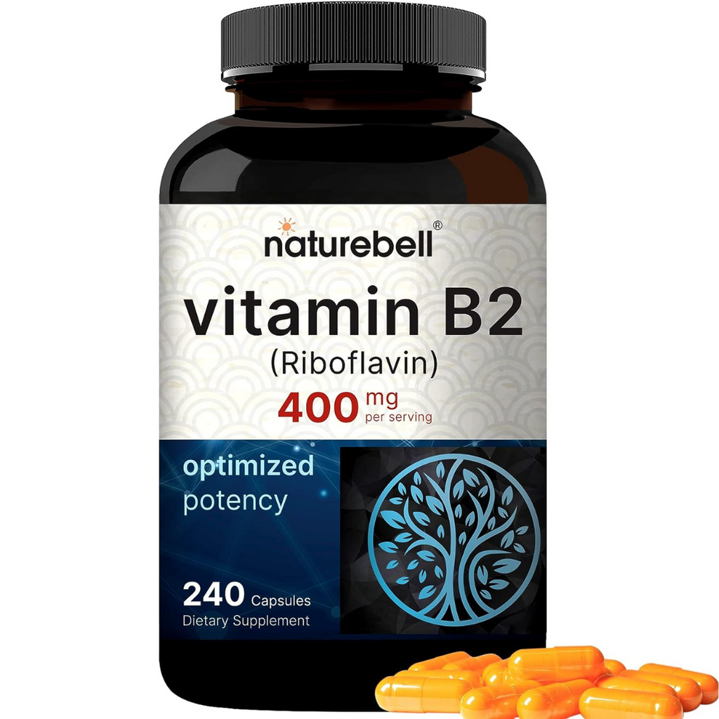 فيتامين ب2 (رايبوفلافين) 200 ملجم 240 كبسولة NatureBell Vitamin B2 Riboflavin Non-GMO (Best Before 01-05-2025)