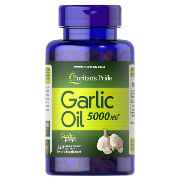 زيت الثوم 10 ملغم يعادل 5000 ملجم ثوم 250 حبة Puritan's Pride Garlic Oil (Best Before 01-05-2026)
