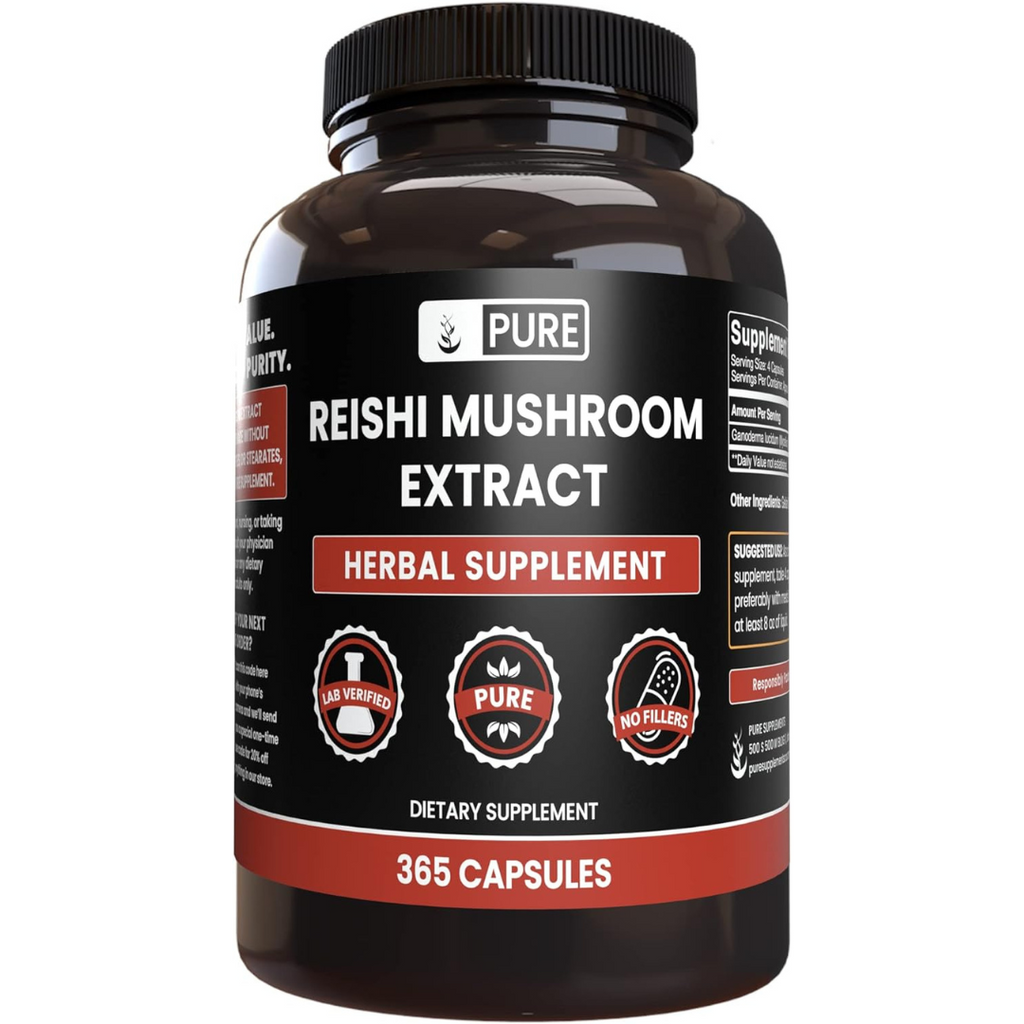 فطر ريشي (جانوديرما) 410 ملغم 365 كبسولة Pure Original Ingredients Reishi Mushroom Extract (Best Before 01-09-2025)