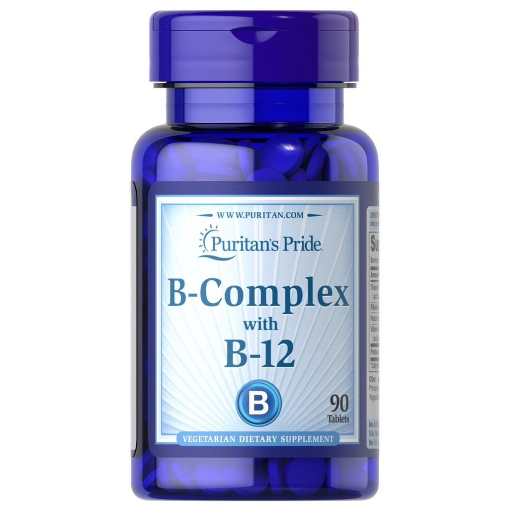 فيتامين ب كومبلكس عيار قليل 90 كبسولة Puritan's Pride Vitamin B-Complex and Vitamin B-12 (Best Before 01-05-2026)