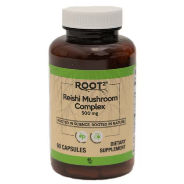 خلاصة فطر ريشي (الجانوديرما) 500 ملغم 60 كبسولة Vitacost-Root2 Reishi Mushroom Complex (polysaccharides 50 mg) (Best Before 01-03-2026)