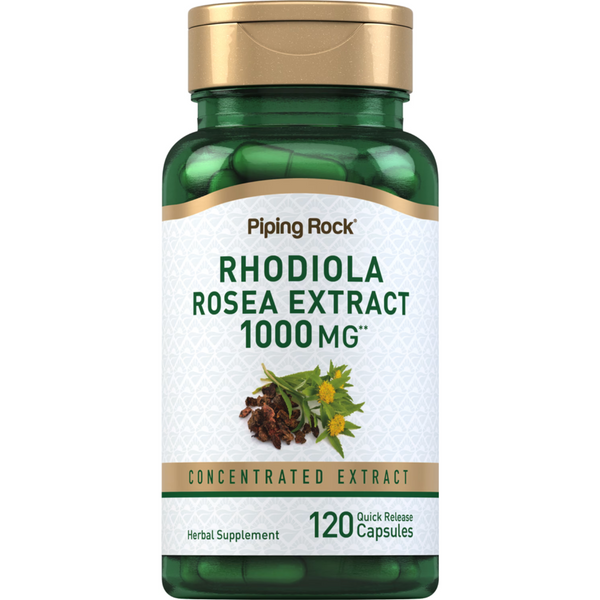 مستخلص رديولا روزا تعادل 1000 ملغم 120 كبسولة PipingRock Rhodiola Rosea Non-GMO (Best Before 01-11-2027)