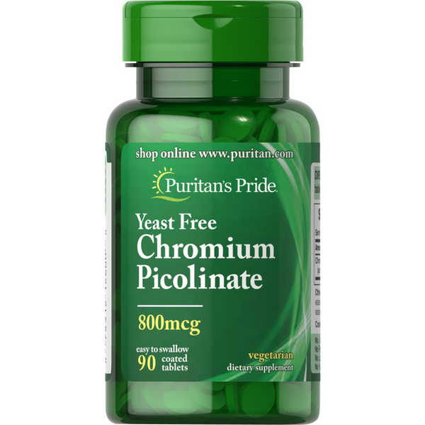 كروميوم بايكلونيت 800 مكجم 90 قرص Puritan's Pride Chromium Picolinate (Best Before 01-08-2026)