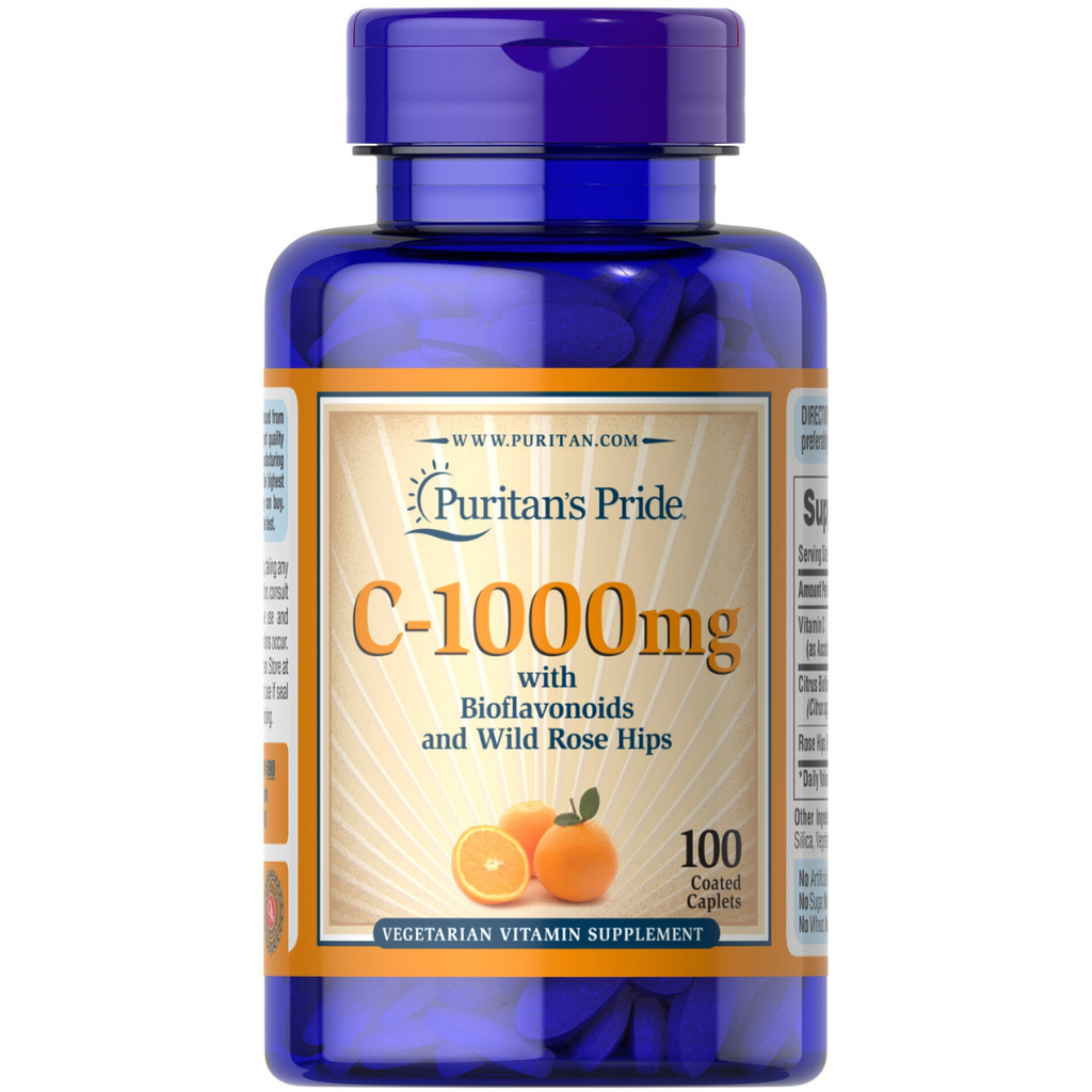 فيتامين سي 1000 ملجم مع بيوفلافونويد وثمر الورد 100 قرص Puritan's Pride Vitamin C-1000 mg with Bioflavonoids & Rose Hips (Best Before 01-07-2028)