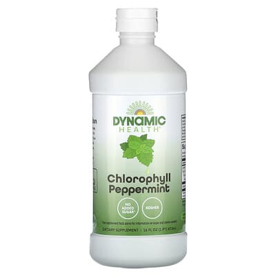 كلوروفيل سائل نكهة النعناع 100 ملغم كل معلقة كبيرة 473 مل Dynamic Health, Chlorophyll, Peppermint (Best Before 01-12-2026)