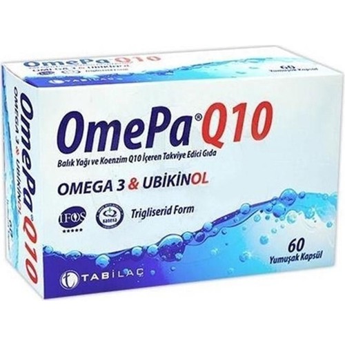 كيو 10 الأفضل يوبيكاينول عالي الامتصاص 100 ملجم مع اوميجا 3 900 ملغم درجة دوائية 60 كبسولة (منتج تركي) Omepa Q10 Ubiquinol + Omega 3 EPA 300 DHA 230 (Best Before 01-10-2024)