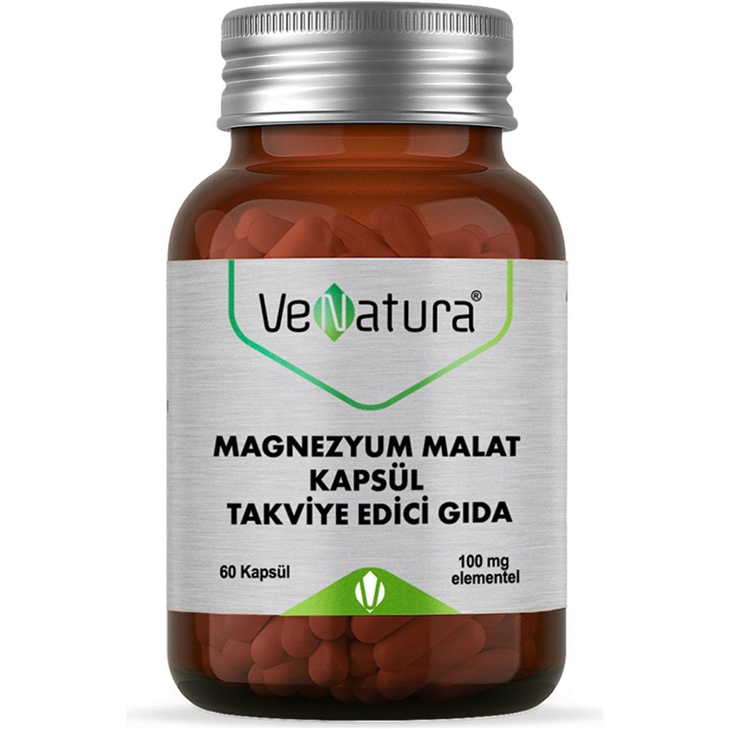 مغنيسيوم ماليت 100 ملجم 90 كبسولة (منتج تركي) Venatura Magnesium Malate (Best Before 01-09-2026)