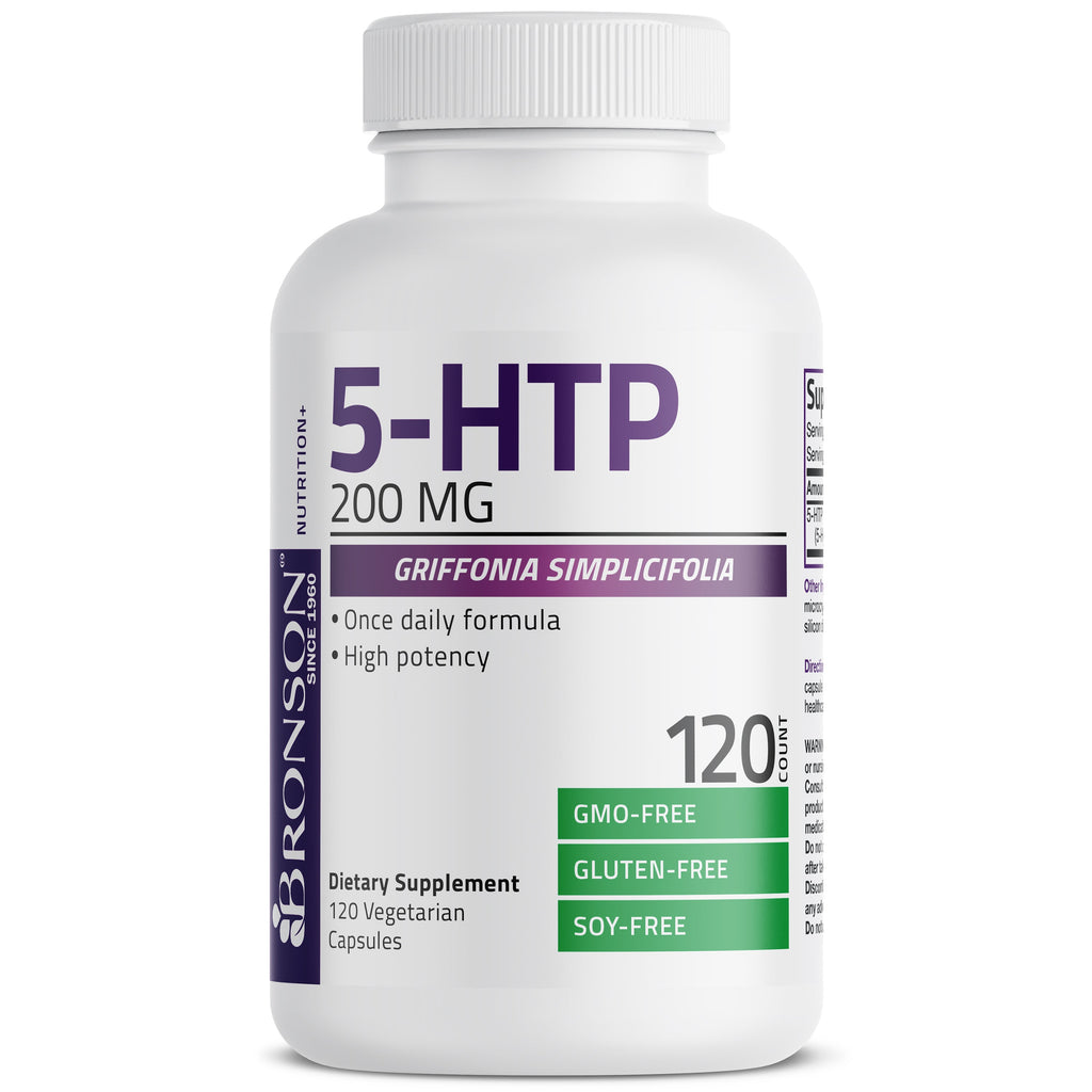 Bronson 5-HTP 200mg 120 Caps Non-GMO (Best Before 01-03-2027)