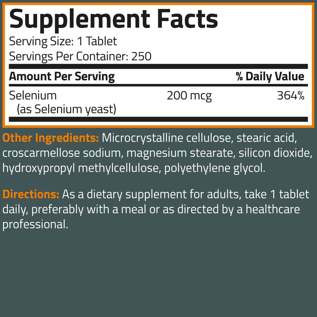 سيلينيوم 200 مكغم 250 قرص Bronson Selenium Non-GMO (Best Before 01-12-2026) سيلينيوم 200 مكغم 250 قرص Bronson Selenium Non-GMO (Best Before 01-12-2026)