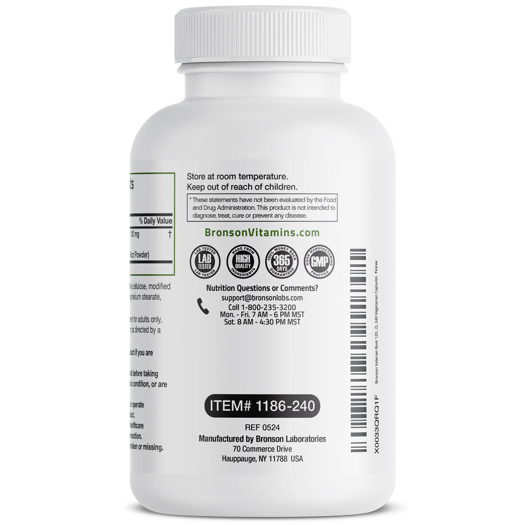 خلاصة ناردين يعادل 1200 ملغم 240 كبسولة Bronson Valerian Root (Best Before 01-03-2027) خلاصة ناردين يعادل 1200 ملغم 240 كبسولة Bronson Valerian Root (Best Before 01-03-2027)