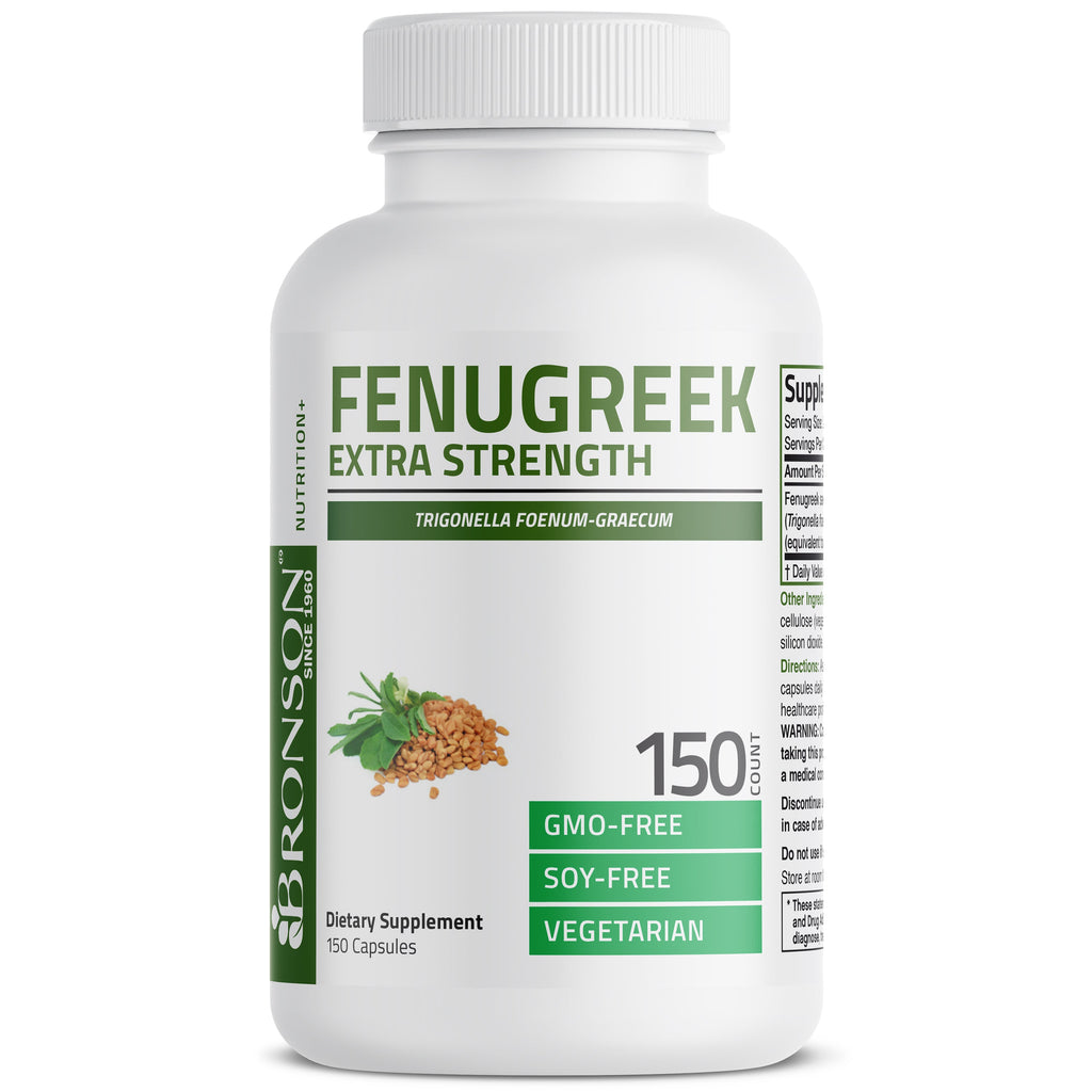 خلاصة حلبة تعادل 1200 ملجم 150 كبسولة Bronson Fenugreek Extra Strength Non-GMO (Best Before 01-01-2027) خلاصة حلبة تعادل 1200 ملجم 150 كبسولة Bronson Fenugreek Extra Strength Non-GMO (Best Before 01-01-2027)