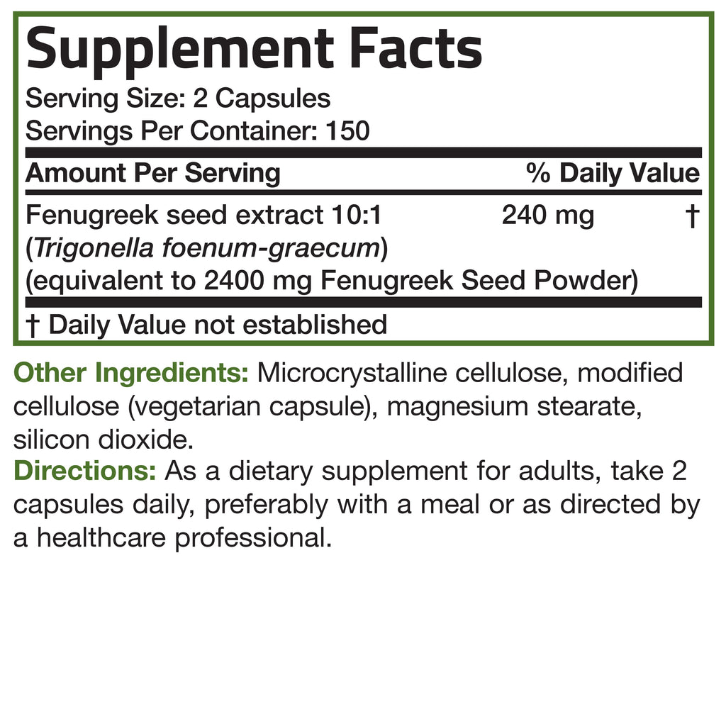 خلاصة بذور الحلبة قوة فائقة تعادل 1200 ملجم 300 كبسولة Bronson Fenugreek Extra Strength Non-GMO (Best Before 01-05-2026) خلاصة بذور الحلبة قوة فائقة تعادل 1200 ملجم 300 كبسولة Bronson Fenugreek Extra Strength Non-GMO (Best Before 01-05-2026)