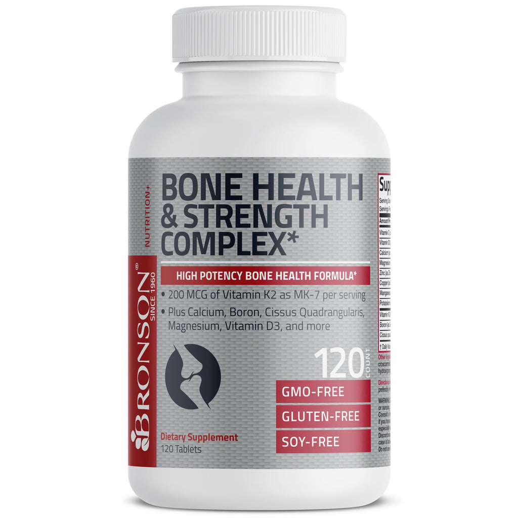 تركيبة صحة العظام وقوتها 11 عنصر 120 قرص Bronson Bone Health & Strength Complex Formula Non-GMO (Best Before 01-10-2026)