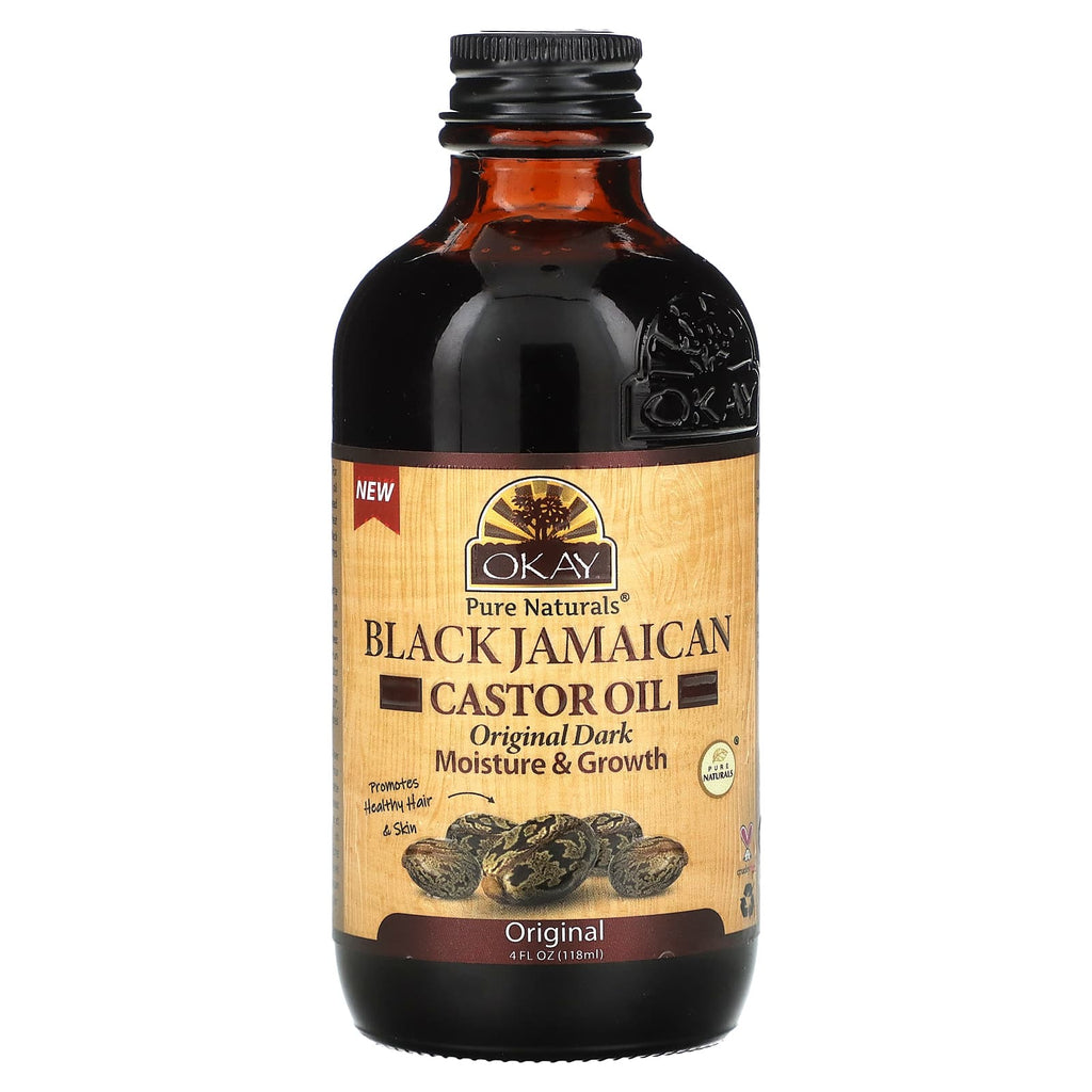 زيت الخروع الجامايكي الأسود ، أصلي داكن 118 مل Okay Pure Naturals, Black Jamaican Castor Oil, Original Dark