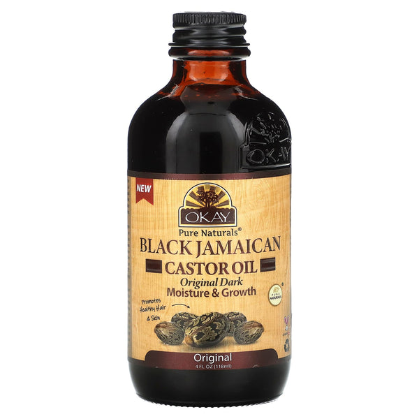 زيت الخروع الجامايكي الأسود ، أصلي داكن 118 مل Okay Pure Naturals, Black Jamaican Castor Oil, Original Dark
