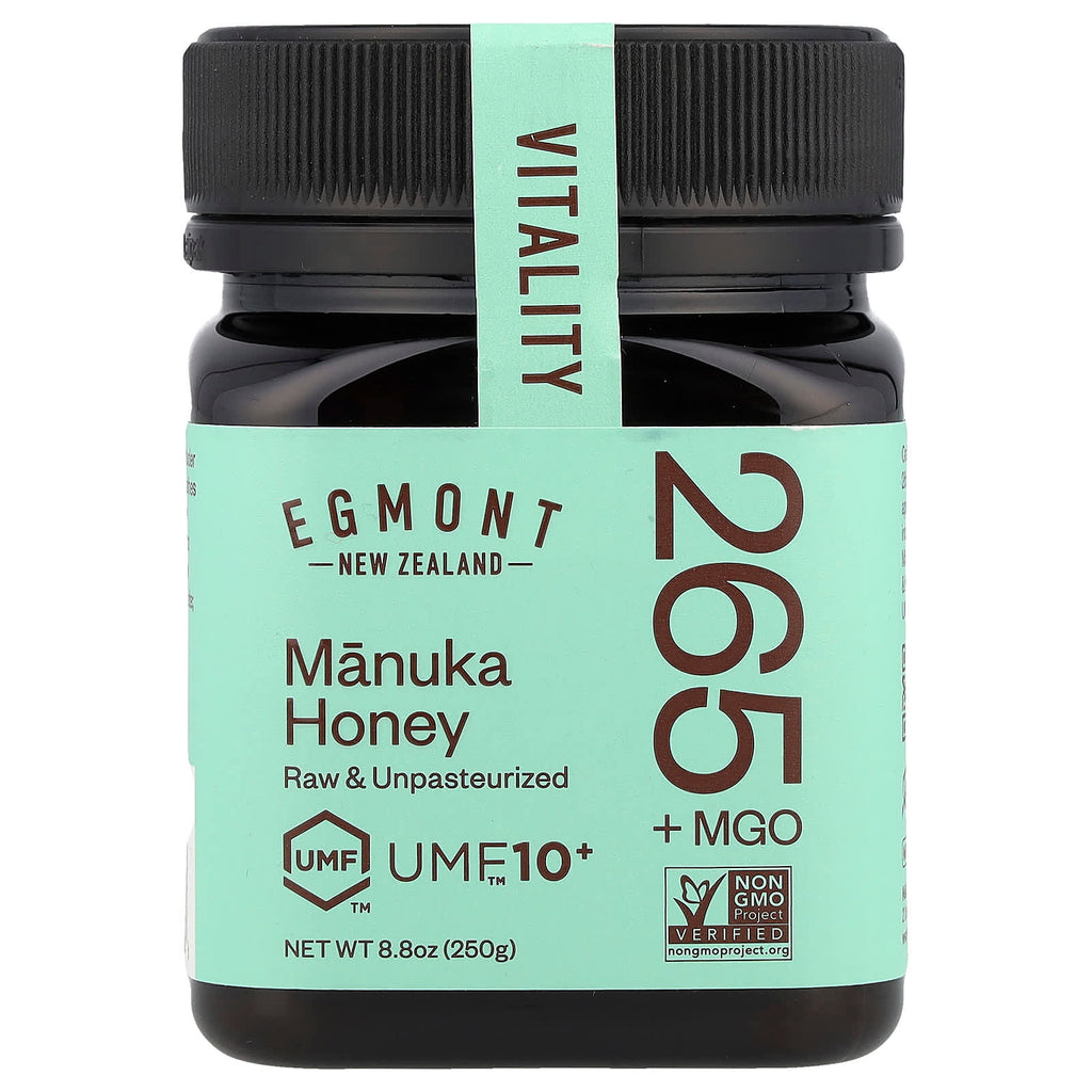 عسل المانوكا ، خام وغير مبستر 265+ 250 جرام Egmont Honey, Manuka Honey, Raw & Unpasteurized, UMF™10+, MGO 265+ (Best Before 25-09-2029)