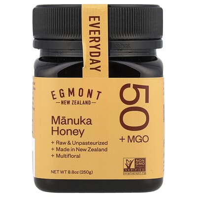 عسل المانوكا ، خام وغير مبستر 250 جرام Egmont Honey, Manuka Honey, Raw & Unpasteurized, MGO 50+ (Best Before 02-08-2029)