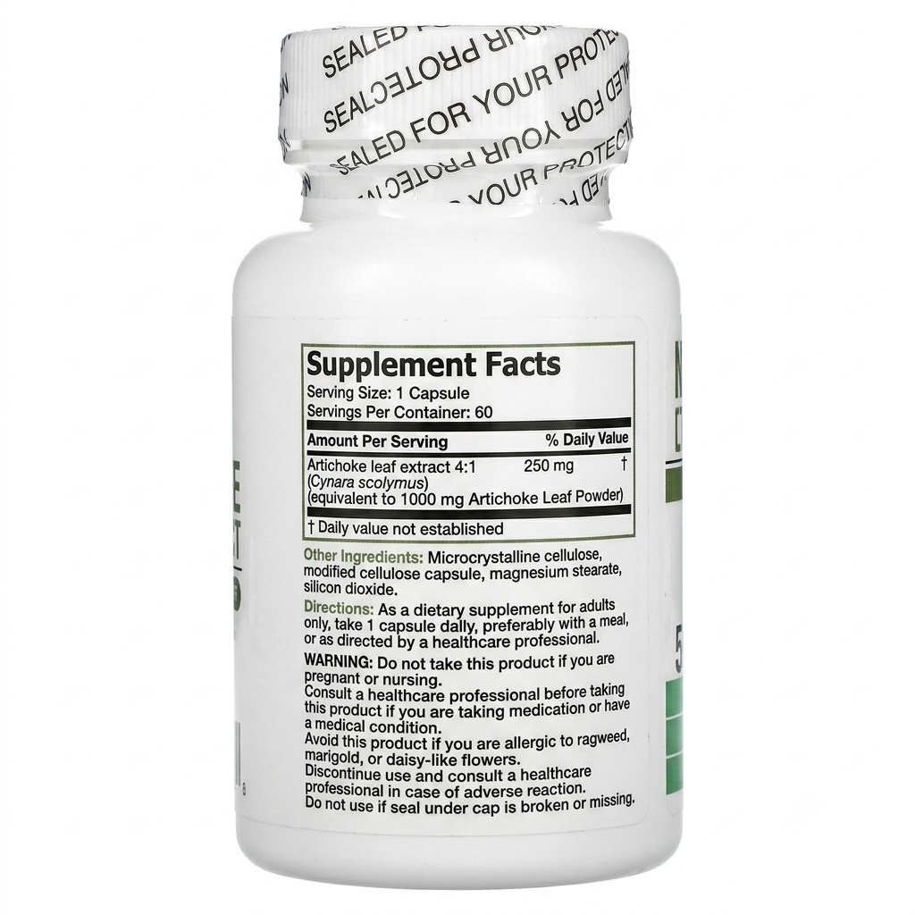 خلاصة الخرشوف 4:1 تعادل 1000 ملجم 60 كبسولة Bronson Artichoke Leaf Extra Strength (Best Before 01-12-2027)