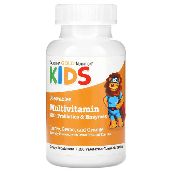 فيتامينات متعددة قابلة للمضغ للأطفال، بنكهة الفواكه المتنوعة، 120 حبة California Gold Nutrition, Chewable Multivitamins for Children